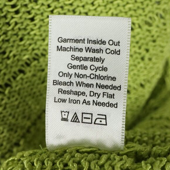 Coldwater Creek Sweater Womens Medium 10 12 Lime Green Cardigan Nautical Beach - Picture 13 of 13